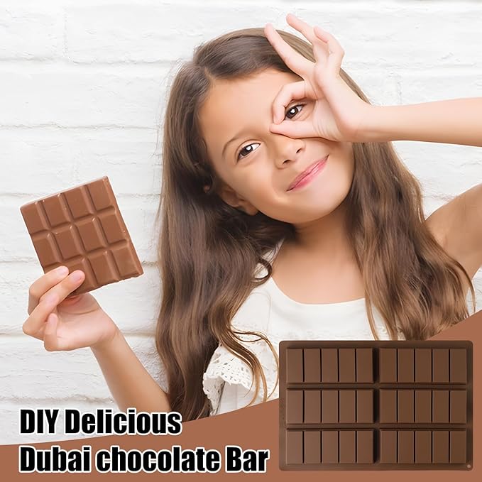 2 PCS Chocolate Molds, Candy Bar Mold, Silicone Deep Chocolate Bar Mold, Non-stick Eusable High and Low Temperature Resistant for Home-Made Chocolate (Rectangle)
