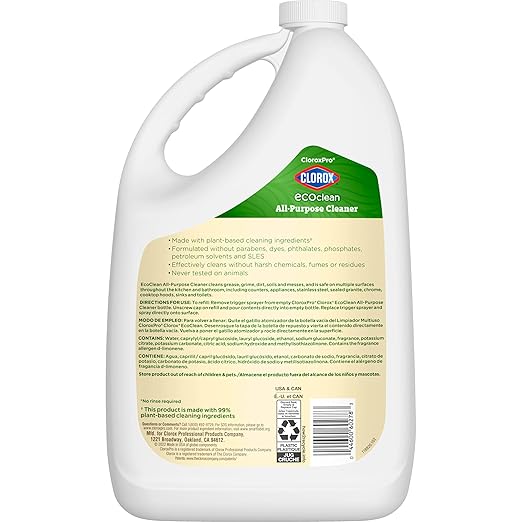 CloroxPro Clorox EcoClean All-Purpose Cleaner Refill, 128 Fluid Ounces