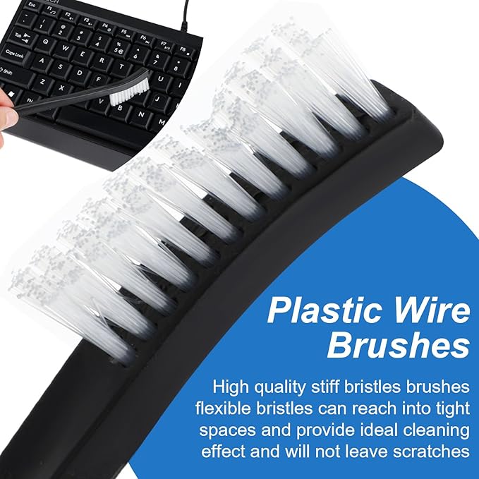 TIESOME 10Pcs Double-Ended Cleaning Brushes Set, Small Detailing Crevice Brushes All Purpose Mini Cleaning Brush Stiff Bristles Brushes for Kitchen Sink Bathroom Gaps Corner Small Space(Plastic)