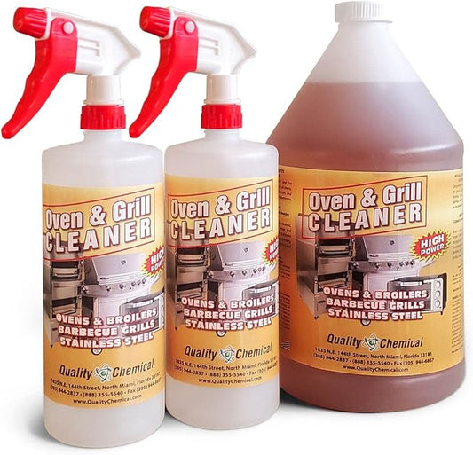 Quality Chemical Oven Cleaner & Grill Cleaner - Heavy-Duty/Fast Acting & Easy to Use/Degreaser/Heavy Duty Oven Cleaner/Best Oven Cleaner/Made in USA - 1 Gallon Combo