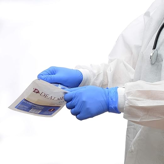 Dealmed Medical Exam Gloves – 200 Count Large Nitrile Gloves, Disposable, Non-Irritating Latex Free, Multi-Purpose Use for a First Aid Kit and Medical Facilities