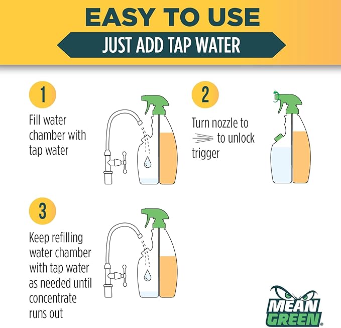 Mean Green Refillable Ultra Powered CONCENTRATE Bathroom Cleaner, Tropical Breeze, 14.3 Ounce 2-Pack