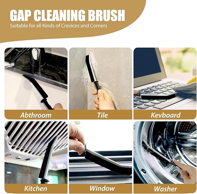 8Pcs Crevice Cleaning Brushes for Household Use, Grout Cleaner Brush, Hard Bristle Gap Cleaning Tool, Suitable for Kitchen, Bathroom and Other Areas Usually Difficult to Reach