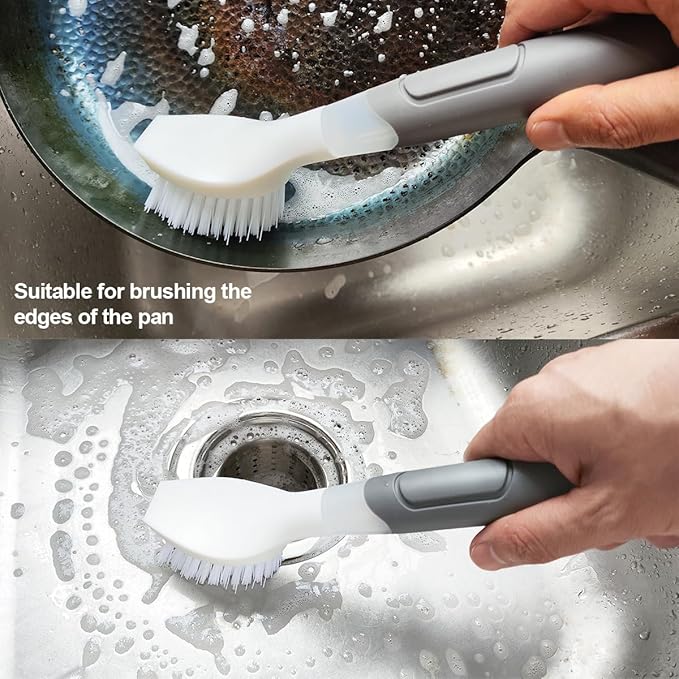 CELOX Dish Soap Brush with Soap Dispenser for Dishes, Pans, Sink, Pots