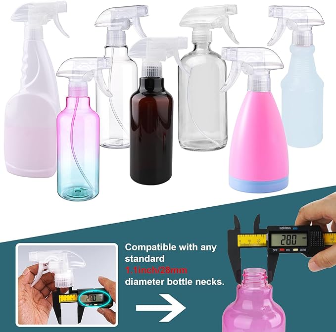 Spray Bottle Nozzles Plastic Heavy Duty Stream Trigger Spray Nozzle Replacement Head Leak Proof Water Bottle Spray Nozzles Adjustable Head Sprayer 4 Pcs (clear)