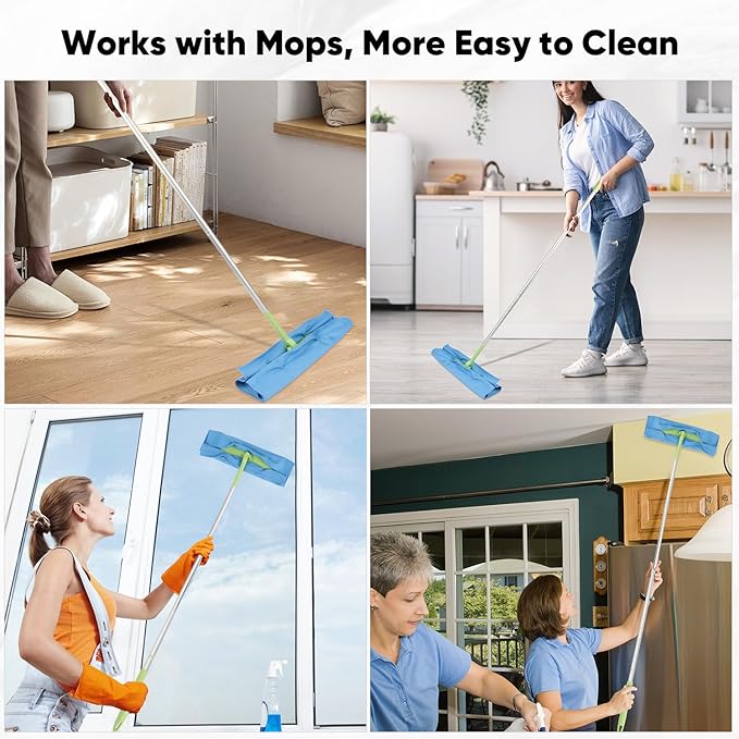 HOMEXCEL Microfiber Glass Cleaning Cloths 6 PK, Lint Free Streak Free, Reusable Microfiber Cleaning Cloth for Cleaning Windows, Glasses, Mirrors, Screens, Stainless Steel, and More, Blue-14”×16”