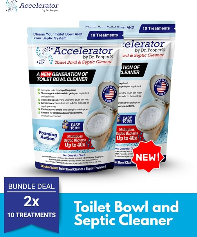 Accelerator by Dr. Pooper® Toilet Bowl & Septic Cleaner – 2-Pack Value Bundle