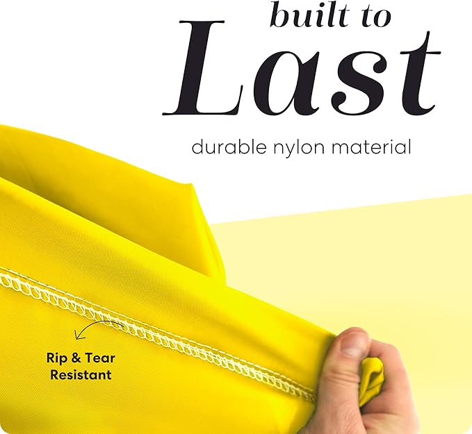 Nylon Laundry Bag - Locking Drawstring Closure and Machine Washable. These Bags will Fit a Laundry Basket or Hamper and Strong Enough to Carry up to Three Loads of Clothes. (Yellow)