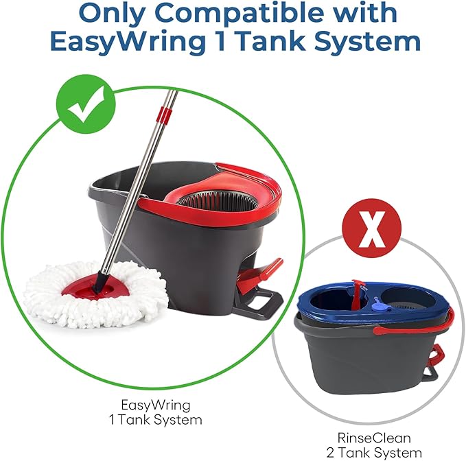 Matthew Cleaning 3Pack White Microfiber Spin Mop Replacement Head Compatible with EasyWring Spin Mop Replace Head-EasyWring High Absorbency,Machine Washable,Microfiber Spin Mop Refills