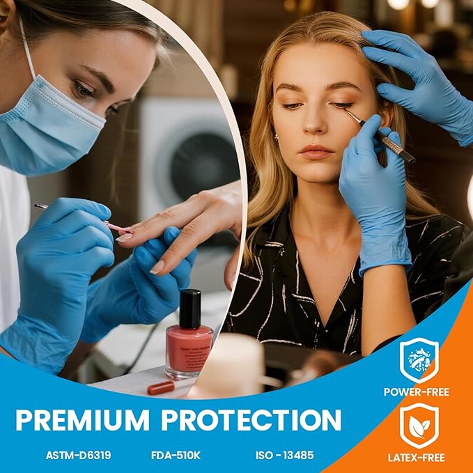 6 mil Disposable Nitrile Gloves, Heavy Duty Disposable Glove, Cooking Gloves, Latex Free, Powder Free