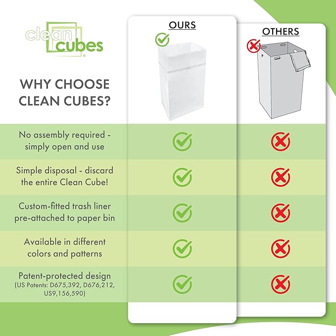 30 Gallon Disposable Pop-Up Trash Cans (3-Pack) with Fitted Bags – Foldable Garbage & Recycling Bins for Parties, Events & Kitchen (White, 30" H x 14" W x 17" D)