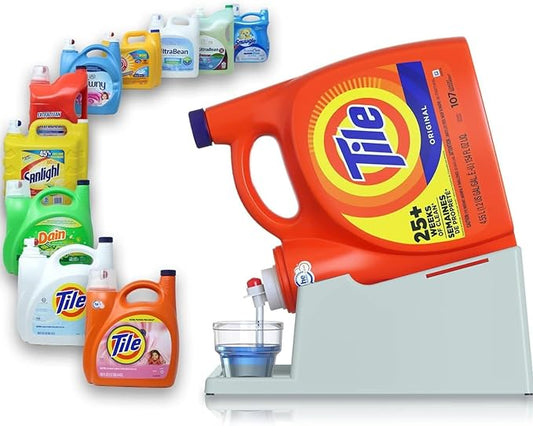 Skywin TidyFriend Laundry Detergent Holder Stand Organizer with Drip Tray, Laundry Soap Holder with Non-Slip Rubber Feet for Washing Space Organization, Angled Downward Slope for Easy Pouring (Blue)