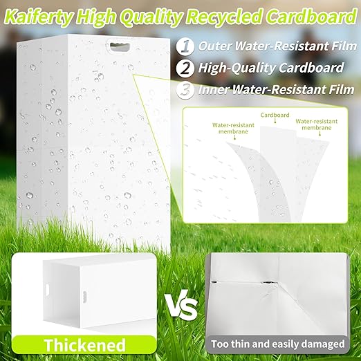 13 Gallon Disposable Trash Cans for Parties, 4 Pack Extra Large Portable Trash Can White Pop Up Trash Cans Bin, Recycle Collapsible Garbage Can Bins for Party Kitchen Camping Trash Can