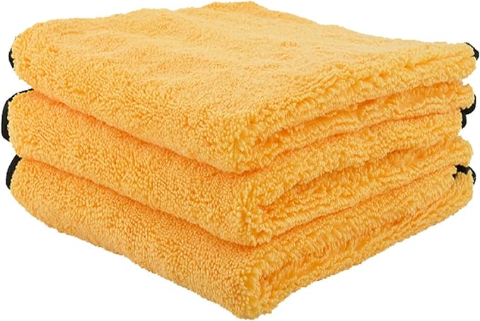 Chemical Guys MIC 506 03 Professional Grade Premium Microfiber Towels, Gold (16 Inch x 16 Inch) (Pack of 3) - Safe for Car Wash, Home Cleaning & Pet Drying Cloths