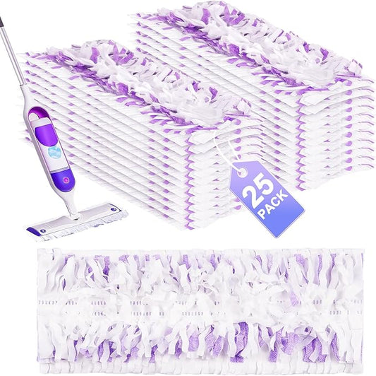 25 Count Disposable for Swiffer Power Mop Pads, 5X Cleaning Power Mop Refills, Replacement Floor Cleaning Refills, Non-Washable & Unscented for Floor Surface Cleaning