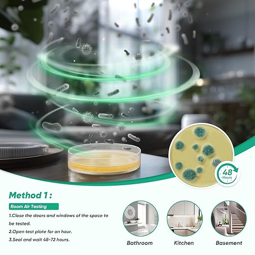 Mold Test Kit for Home, 14 Simple Mold Detectors with Detailed Mold Identification Guide, DIY Mold Testing Kit for Home Surfaces & Indoor Air Quality & HVAC & Car, Results in 48 Hours, 14PCS