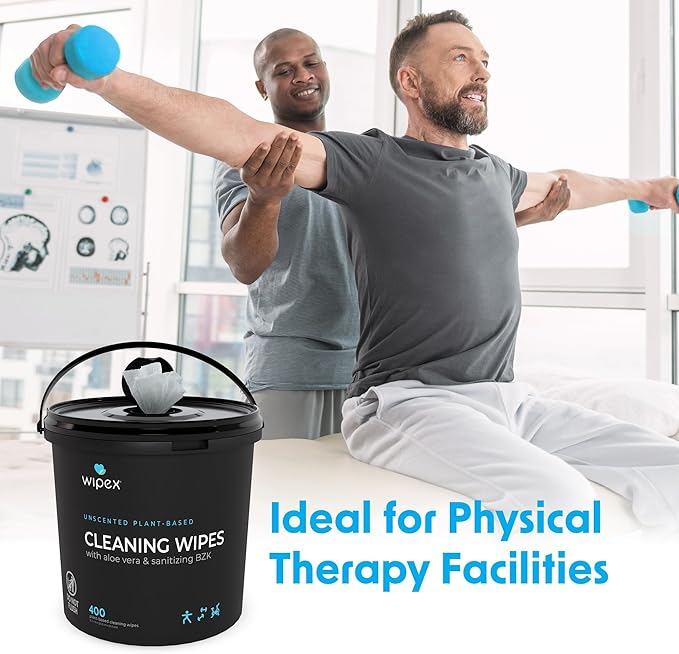 Wipex Fitness Wipes Bundle - Get 3 Buckets (1) Lemongrass, (1) Lavender, (1) Hand Sanitizing BZK, all Plant-Based Cloth, Great for Yoga Studios, Wellness Centers, and Gyms, 400 Ct (Pack of 3)