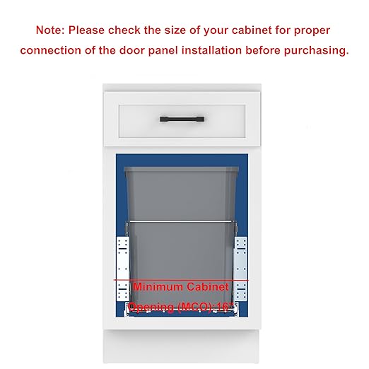 Double Pull-Out Trash Can for Under Kitchen Cabinets Include Double 35QT Trash Bin Doesn't Include Door Fittings, Bottom-Mount Recycling Bin