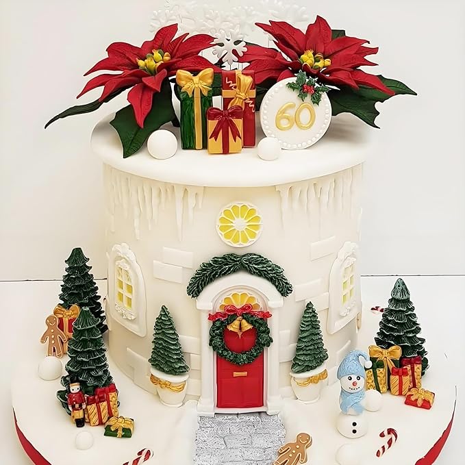 Window Silicone Fondant Molds, Door Chocolate Molds for Cake Decoration Cupcake Topper Candy Gum Paste Sugar Craft Polymer Clay Set of 3