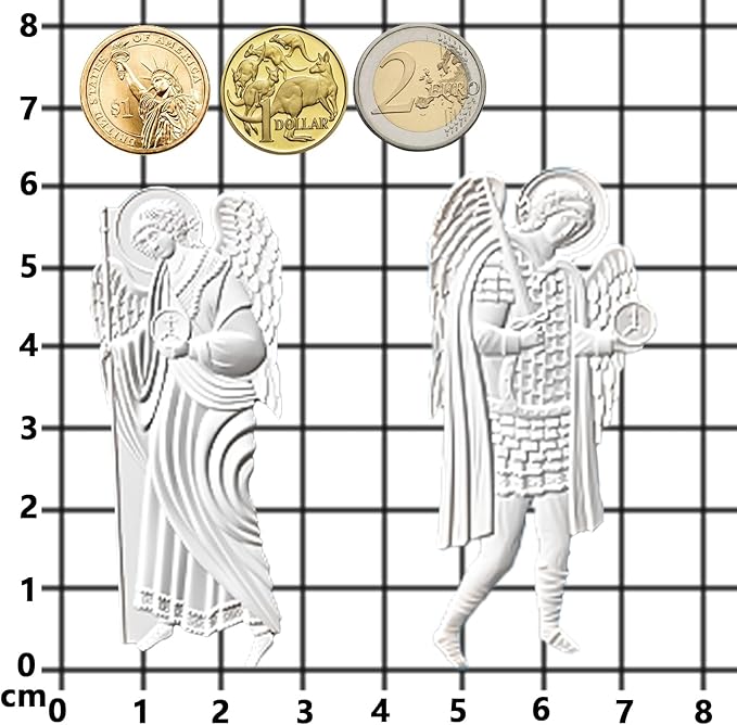 Art Molds for Polyclay Air Dry Clay Plaster, 2 Carved Archangel Symbols