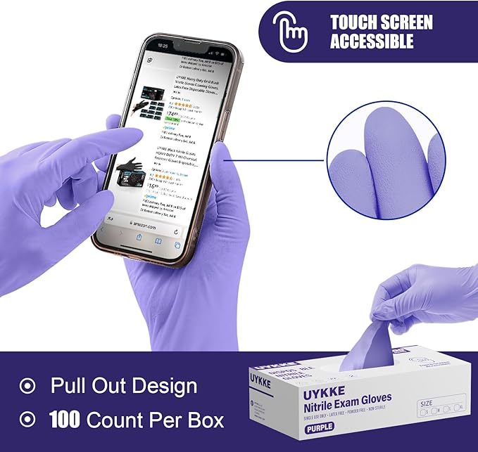 Nitrile Disposable Gloves 4 Mil Nitrile Cleaning Gloves Latex Free for Food Prep, Cooking,Lab,Home,Salon&Tattoo