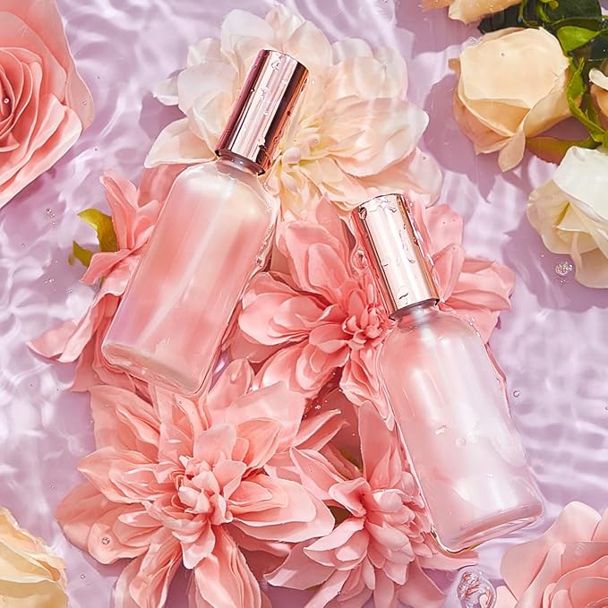 Tessco for you 20 Pcs 3.4 oz/100 ml Glass Spray Bottles Empty Perfume Atomizer Refillable Clear Decorative Empty Bottles with Fine Mist Sprayer Pump for Face Body Travel(Rose Gold,)