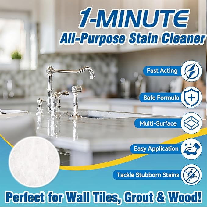 Mold Stain Cleaner Spray, All-Purpose Stain Cleaner for Bathroom, Kitchen, Decks, Patios, Outdoors, Household Stain Remover Spray Best for Tile, Wall, Grout, Fences, Furniture, Sink, Brick