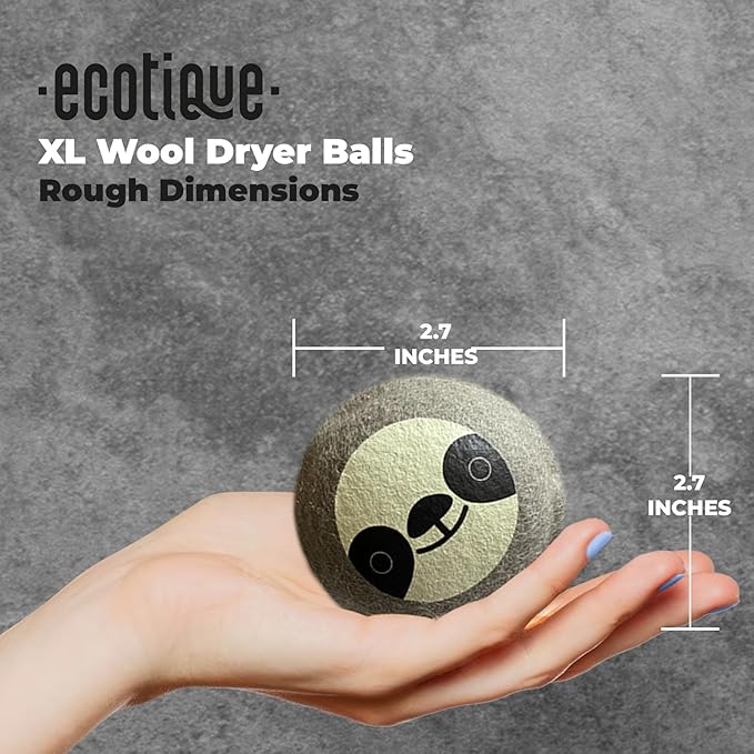 Wool Dryer Balls 6-Pack XL 100% New Zealand Wool Reusable for 1000+ Loads Baby-Safe Chemical-Free Natural Fabric Softener Reduces Drying Time Wrinkles Static Dryer Sheet Alternative
