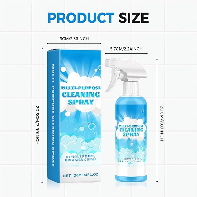 Multifunctional Powerful Spray Kitchen Foam Cleaner, 2025 New Multi-Purpose Cleaning Spray, Easy-To-Use Grease Remover For Kitchen, Fast-Acting Tile Cleaner For Families (2)