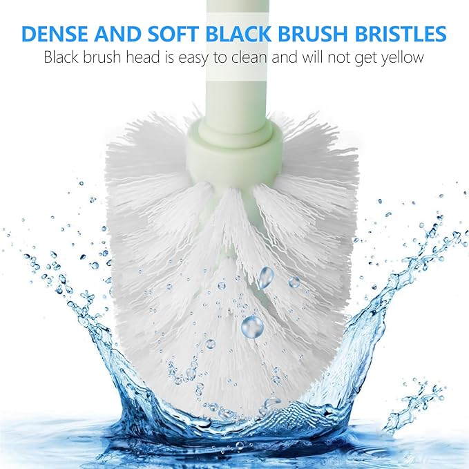 SetSail Toilet Brush, Compact Size Toilet Bowl Brush and Holder Toilet Brushes for Bathroom with Stainless Steel Handle Toilet Cleaner Brush with Durable Scrubbing Bristles, Splash-Proof, Green