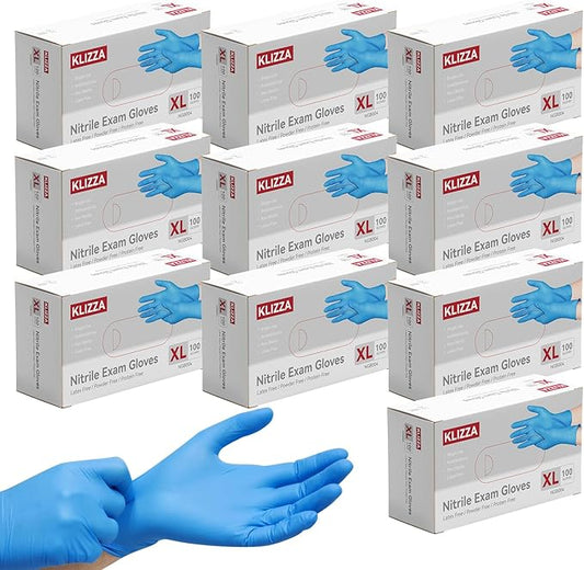 Nitrile Gloves Disposable, Latex and Powder Free Cleaning Rubber Gloves, 4 Mil Thick for Cooking, Food Prep, Exam