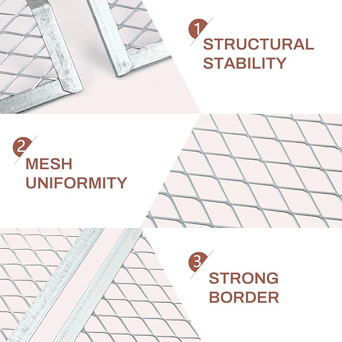 Landhoow 12 Pcs Paint Roller Grid for 5 Gallon Buckets, Paint Screen Strainer 4 Sided Metal Bucket Grid, Silver