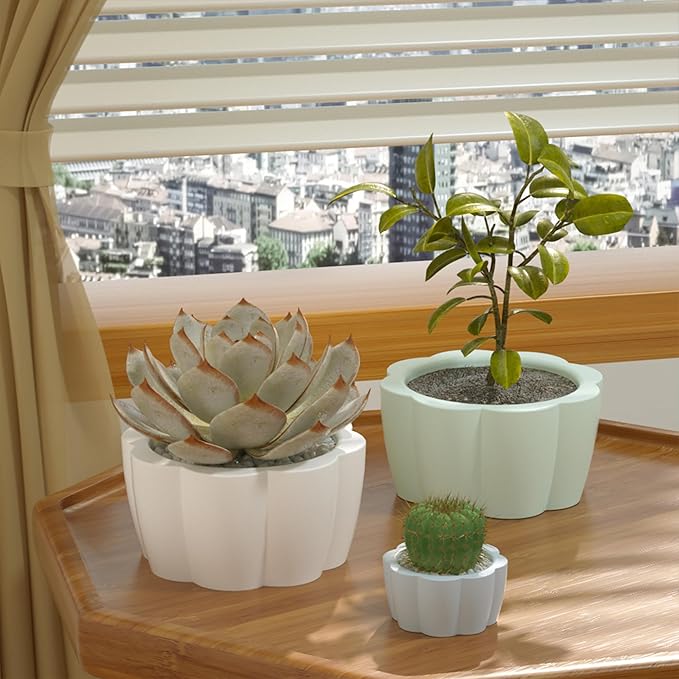 2 Pack Flower Pot Succulent Candle Mold Resin Casting Silicone Molds for Home Decor & Candle Making Wave Spiral Mold