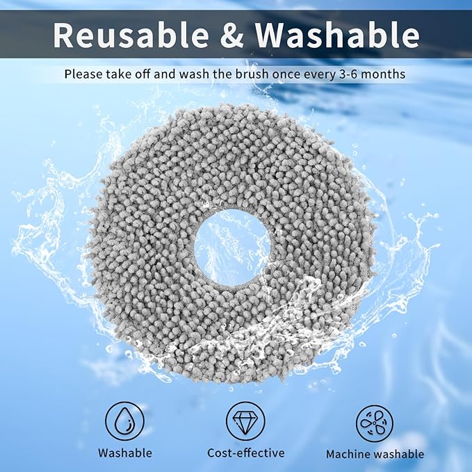 8Pack Microfiber Mop Cloth Pad Set for Q Revo, Qrevo MaxV, Qrevo S, Qrevo Pro, Qrevo Slim,Qrevo Curv,Qrevo S5V,Qrevo Edge S5A,Qrevo Master,Saros 10R,QV35A,QV 35S Roborock Robot Vacuum Mop Accessories