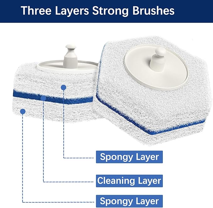 Disposable Toilet Bowl Wand Refills Compatible with Cloro x, Toilets Cleaning Wand Refill 40 PCS, Upgraded Disposable Sponge Bowl Cleaning Heads for Bathroomfor and Bathroom