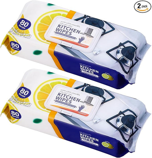 Kitchen Cleaning Wipes Airfryer Cleaner for Microwave, Air Fryers,Cooktops,Appliance Kitchen Cleaning Cloths Professional Grade Heavy-Duty Cleaning Stove Cleaner Lys (160 Total Wipes) (Pack of 2)