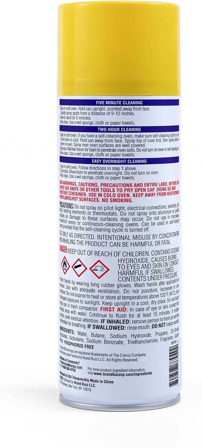Formula 409 Heavy Duty Spray-On Oven Cleaner, Lemon Scent - Grill and Stove Top Cleaner Cuts Through Grease & Grime on Contact, A Powerful Clean You Can Trust, 14.5 Oz