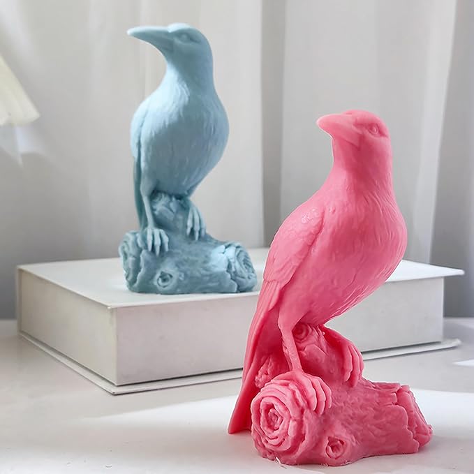Crow Resin Mold Raven Resin Mold Animal Resin Mold Crow Mold Owl Resin Casting Mold Resin Making Molds Silicone Mold for Candle Home Decorate Mold 3D Animal Mold Candle Making Mold
