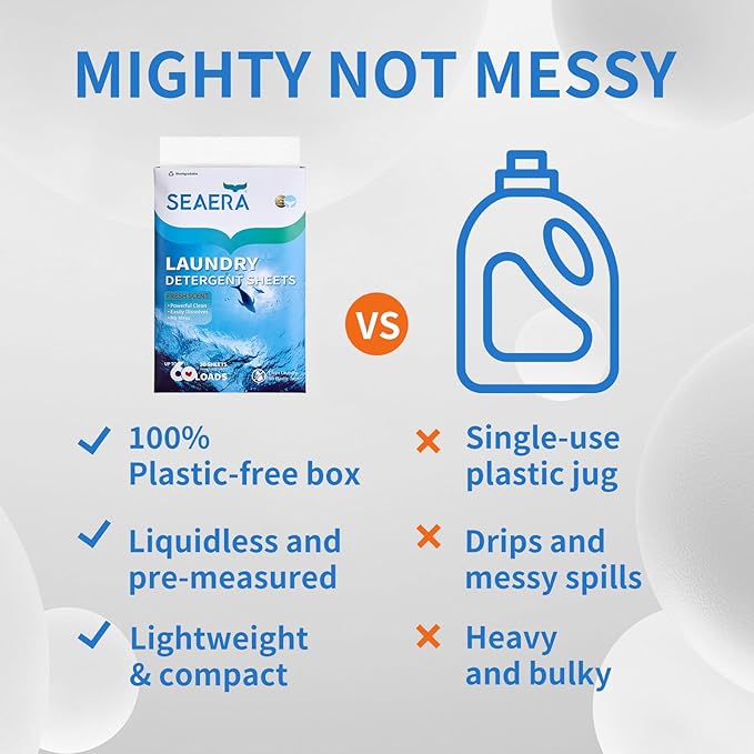 Travel Eco-Friendly Laundry Detergent Sheets 60 Loads | Plastic-Free, Fresh Scent, Liquidless Strips |Sensitive Skin Safe | Hypoallergenic