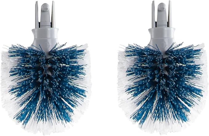 Unger Toilet Brush Replacement Heads, 2 Pack, Bathroom Cleaning Supplies, Hygienic and Durable Scrubber with Non-Scratch Bristles, Scrub Hard-to-Reach Areas