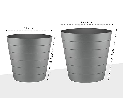 Small Trash Can (1.3 Gallons), Dorm Trash Can, Heavy Duty Dust Bin, Mini Garbage Can for Bedroom (Pack Of 3), Plastic Wastebasket, Bathroom Wastebasket (Grey) Round paper Trashcan, Office Trash Bin