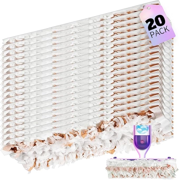 Disposable Mop Pads for S.wiff.er PowerMop Wood Mopping Pad Refills - 20 Pack | Wood Floor Cleaning Pads | Absorb and Lock Dirt | Safe on Finished Floors
