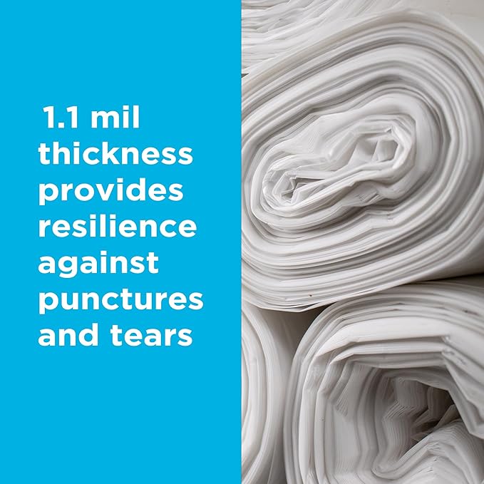 40-45 Gallon Trash Bags, 1.1 Mil Thickness, Clear Bags, 45 Gallon Trash Bags Heavy Duty, 40" x 46", 100 Count, Ideal for Janitorial, Industrial, Recycling