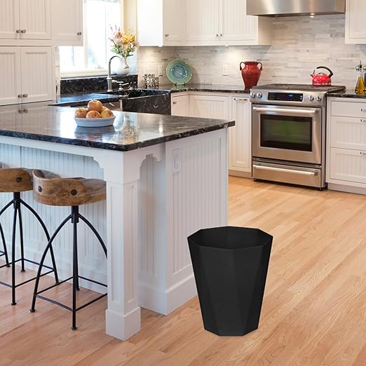 ZXJ Small Trash Can - 1.8 Gallon - Black - Waste Basket - Garbage Bin Bathroom,Kitchen,Office,Dormitory,Camping,Kids Room