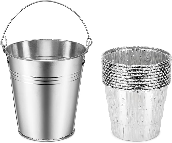 Stanbroil Grill Grease Bucket Replacement with 10-Pack Bucket Liners for Traeger 20/22/34 Series, Pit Boss, Camp Chef, Louisiana, etc Pellet Grill/Smoker, Silver