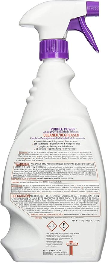 PURPLE POWER 4319PS Industrial Strength Cleaner and Degreaser - 40 oz. - 3 Pack