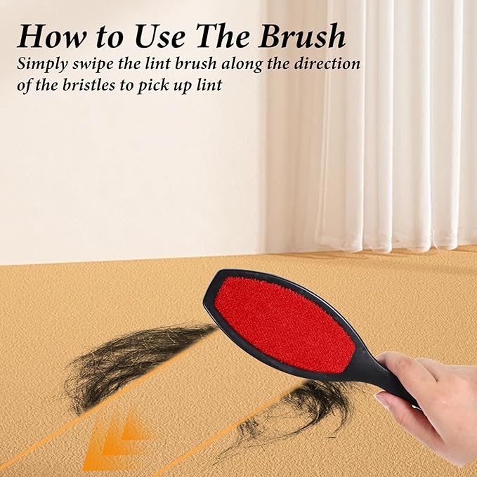 2 Pack Double-Sided Lint Brushes Reusable Lint Remover Brushes for Clothes 2 Sided Pet Hair Remover Washable Clothes Hair Roller Cleaning Brush for Sheet Carpet Furniture Fabric