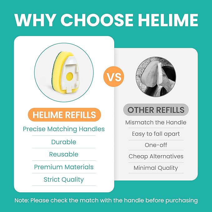 Dishwand Refills Sponges Heads - Non Scratch Dish Wand Refill Replacement, Heavy Duty Scrub Dots Brushes Dispenser, Soap Dispensing Scrubbers, Dishwashing Cleaner Supplies Kitchen Sink Dishwasher Tool