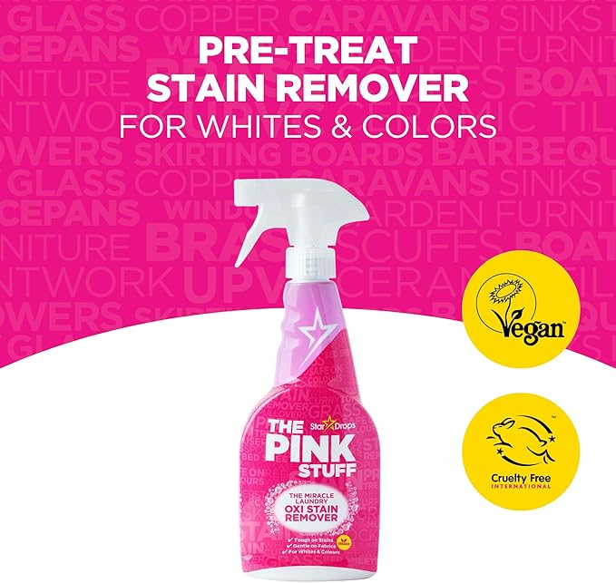 Stardrops - The Pink Stuff - The Miracle Laundry Oxi Stain Remover Spray 2-Pack Bundle (2 Laundry Stain Remover)