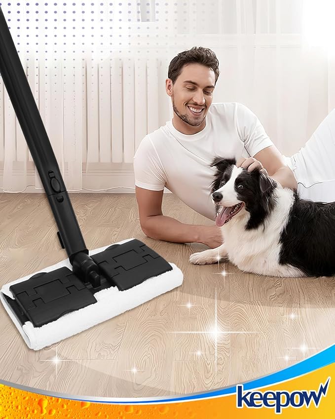 KEEPOW Reusable Microfiber Mop Pads Compatible with Waitbird STC-EU168, Microfiber Cleaning Replacement Pads 6 Pack & 4 Pack Ironing Cloths, for Multi-Surface Floor Cleaning, (Mop is Not Included)